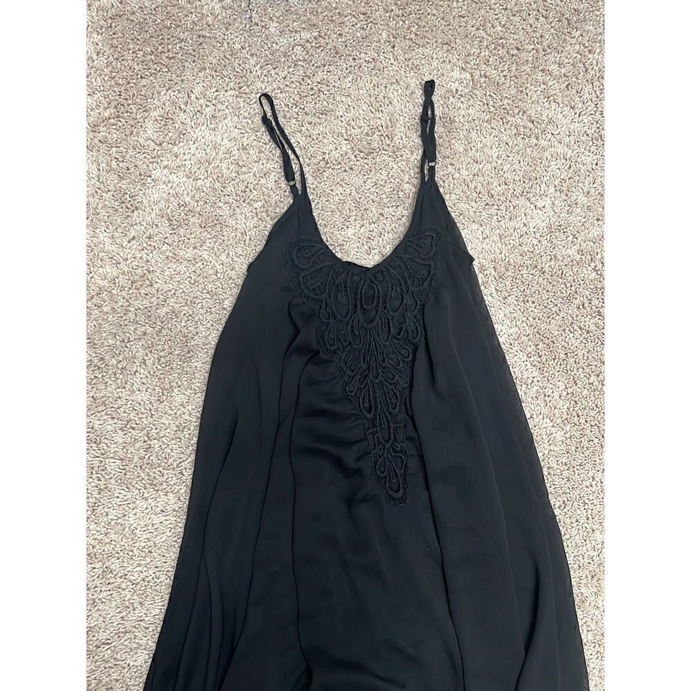 Express Strappy Black Crochet V-neck Mini Dress XS